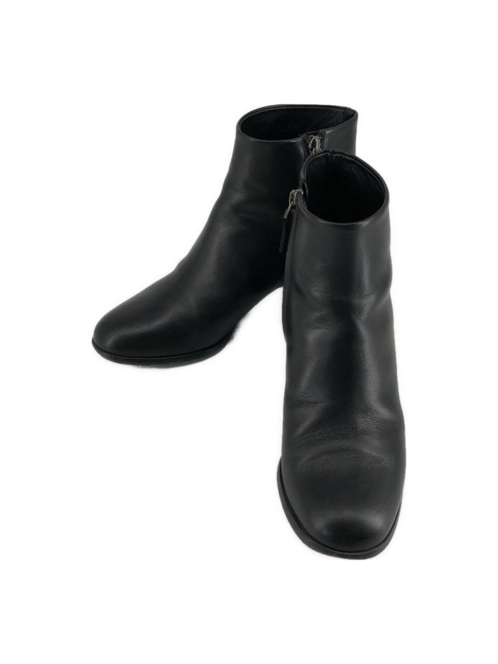Chanel Leather CC Logo Ankle Boots 37c Black